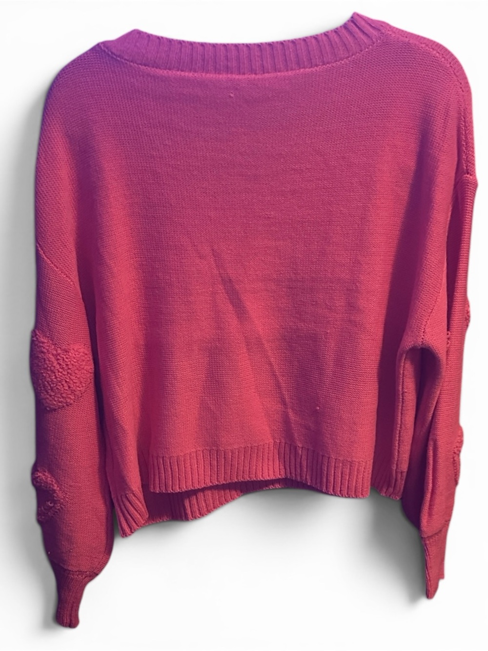 Pink Heart Embellished Sweater Sm - Picture 3 of 4